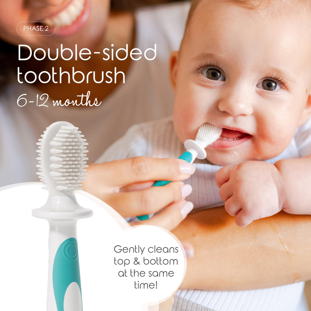 Toddler toothbrush with easy-grip teal handle – Cherish Baby Care