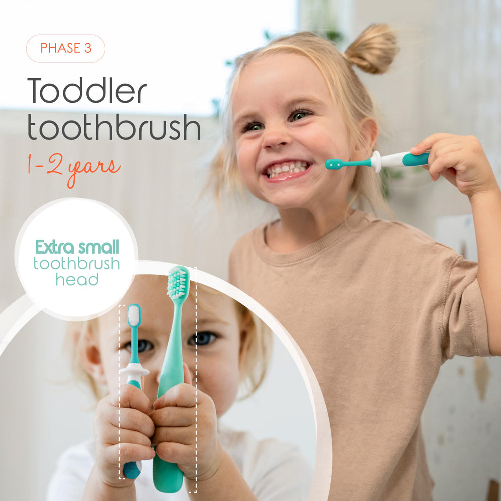 Close-up of BPA-free, safety-tested Cherish Baby Care toothbrushes
