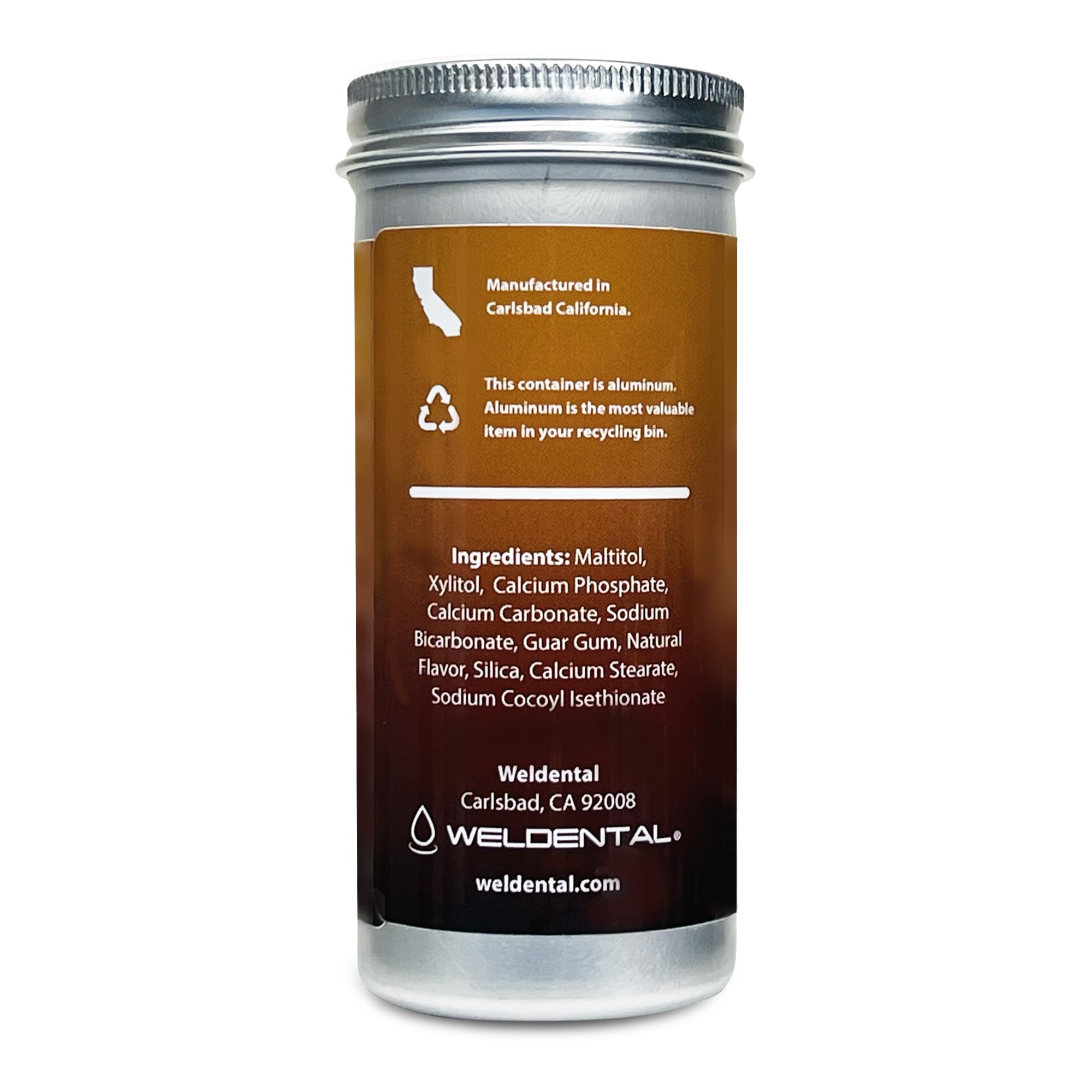 Close-up of Cinnamon toothpaste tablets