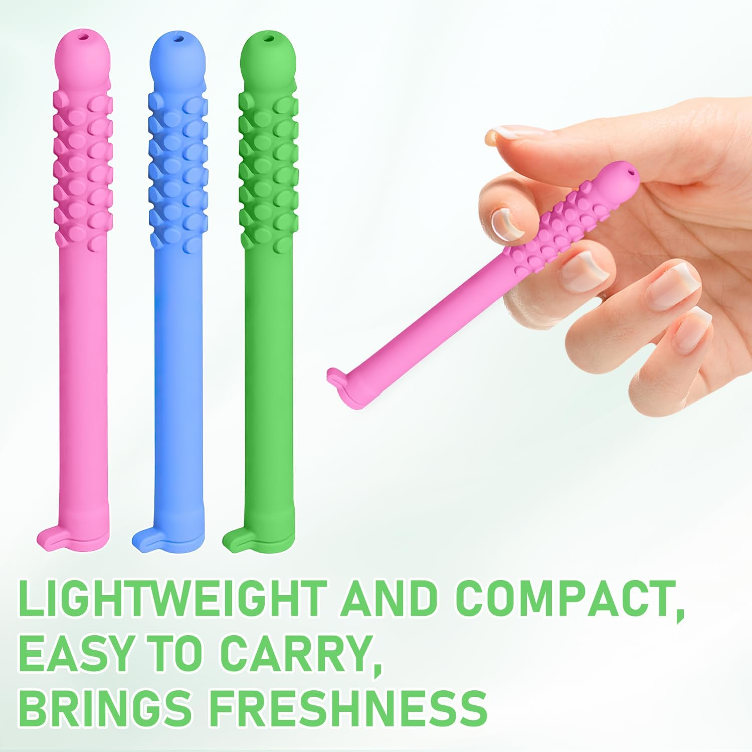 User enjoying focus and stress relief with a breath stick