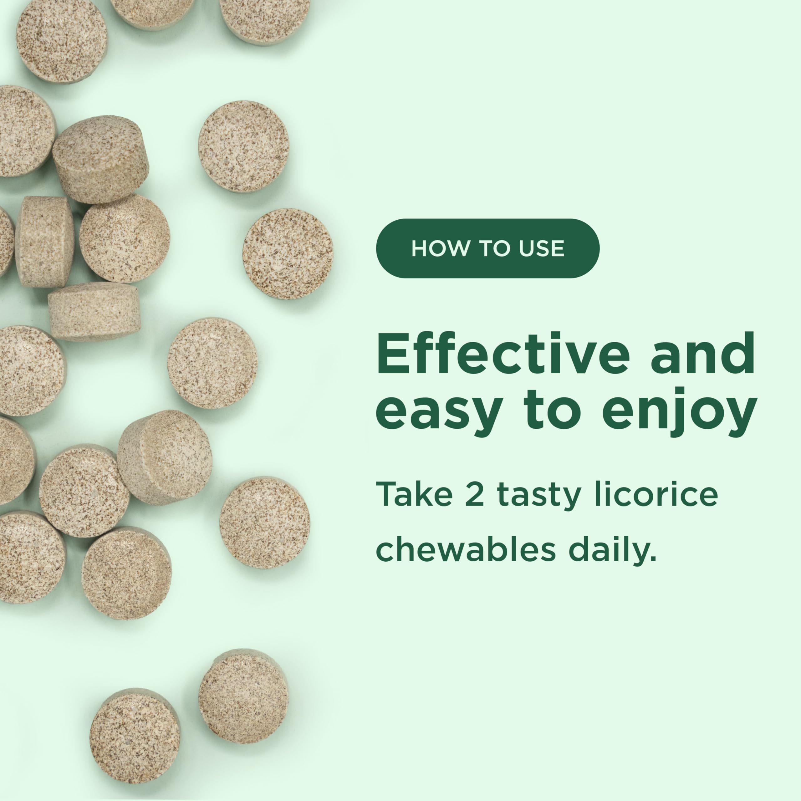 Soft chewable tablets with a natural health supplement look