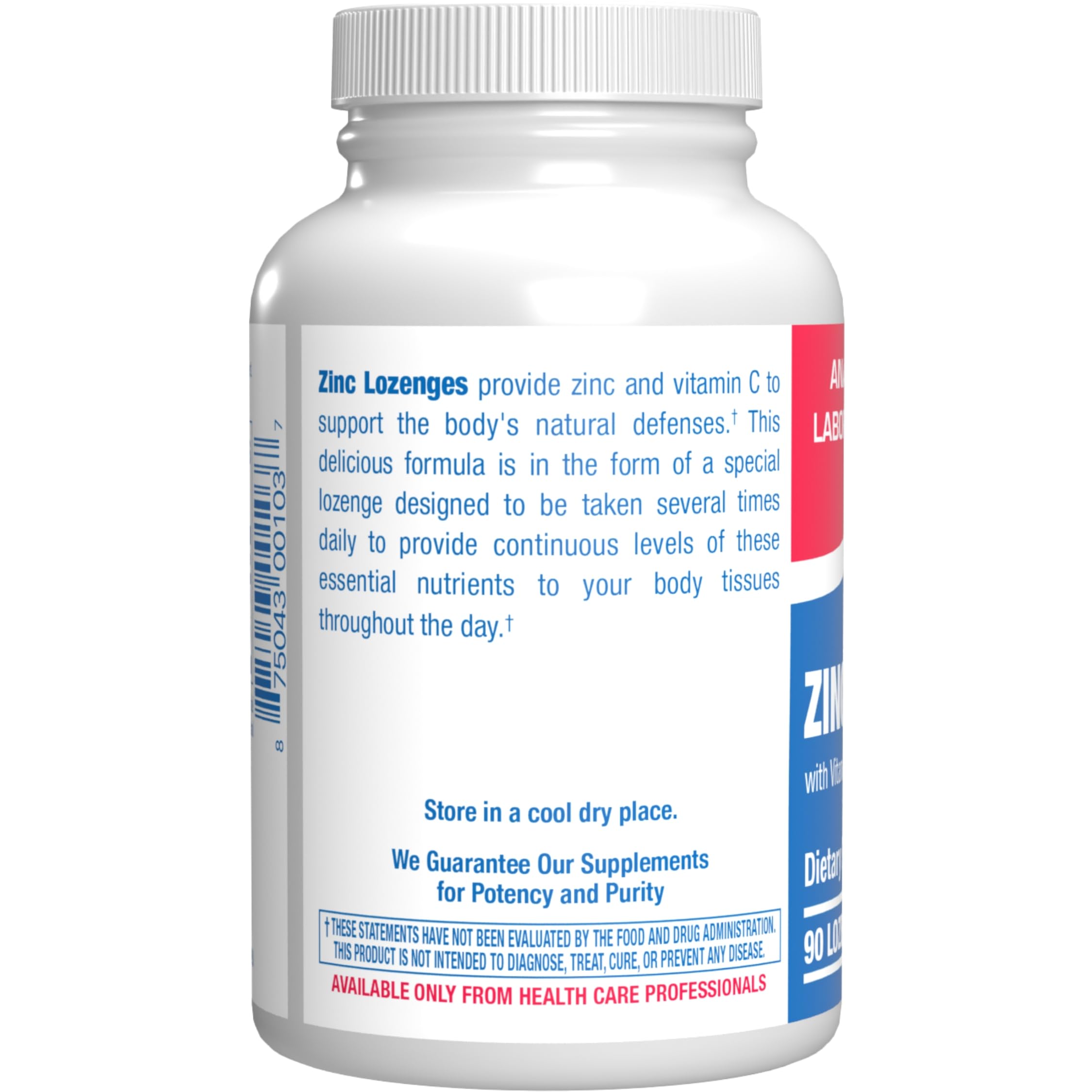 Close-up of chewable zinc lozenge with vitamin C - orange flavor