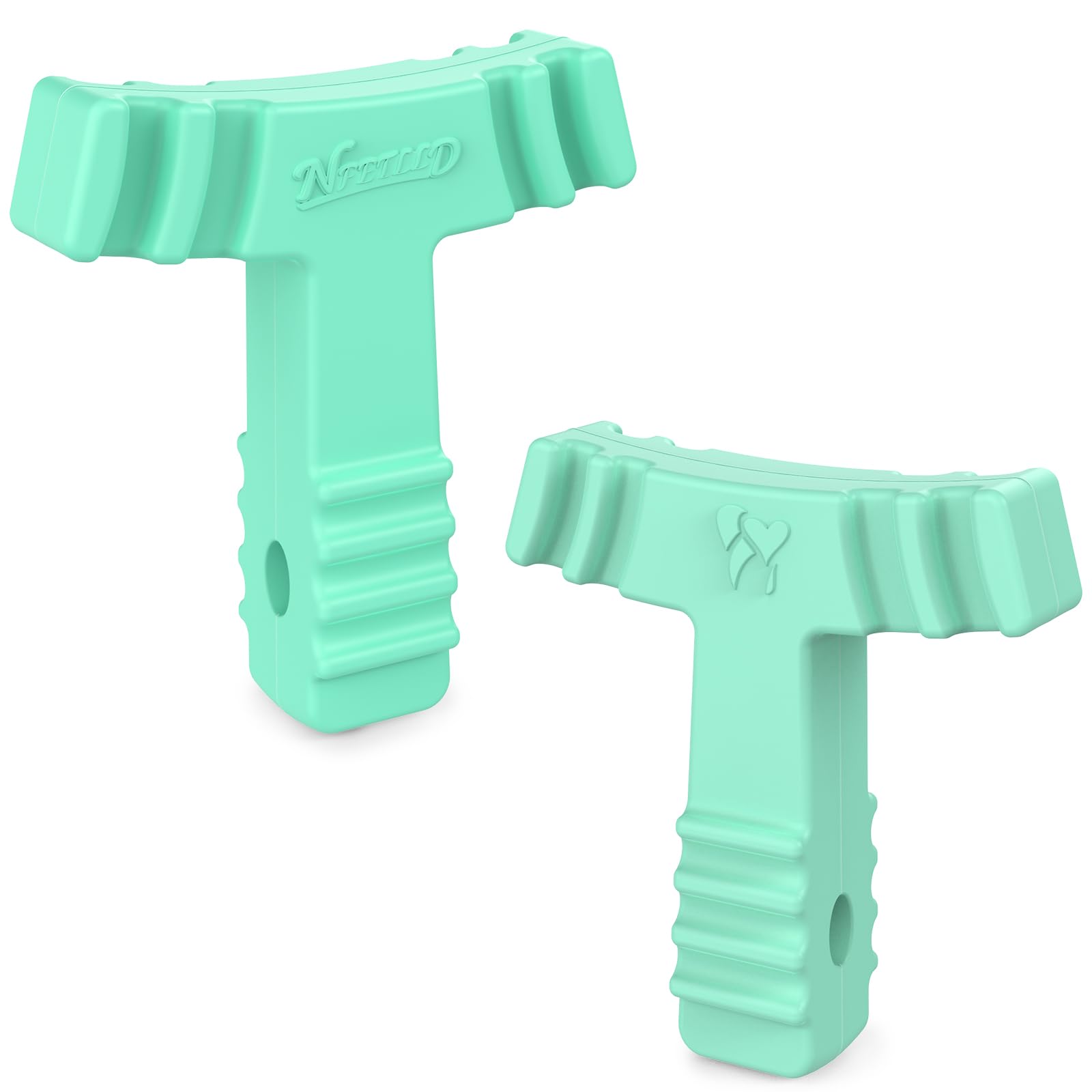 Mint green Chewies for Invisalign aligners on a white background