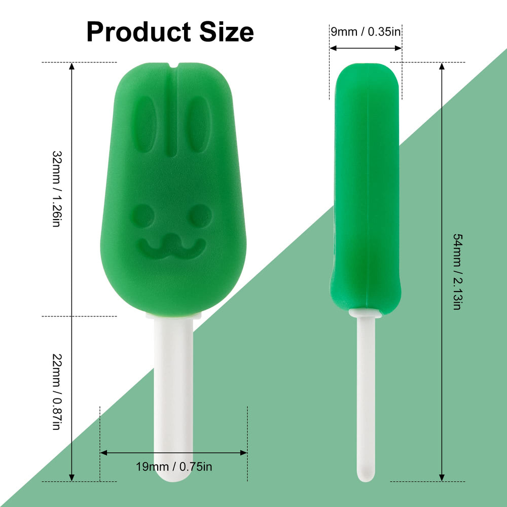 Ergonomic corn-shaped chewies with handle for aligners, mint flavor