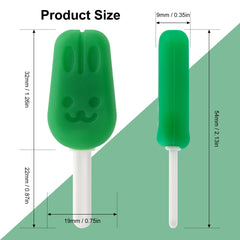 Ergonomic corn-shaped chewies with handle for aligners, mint flavor