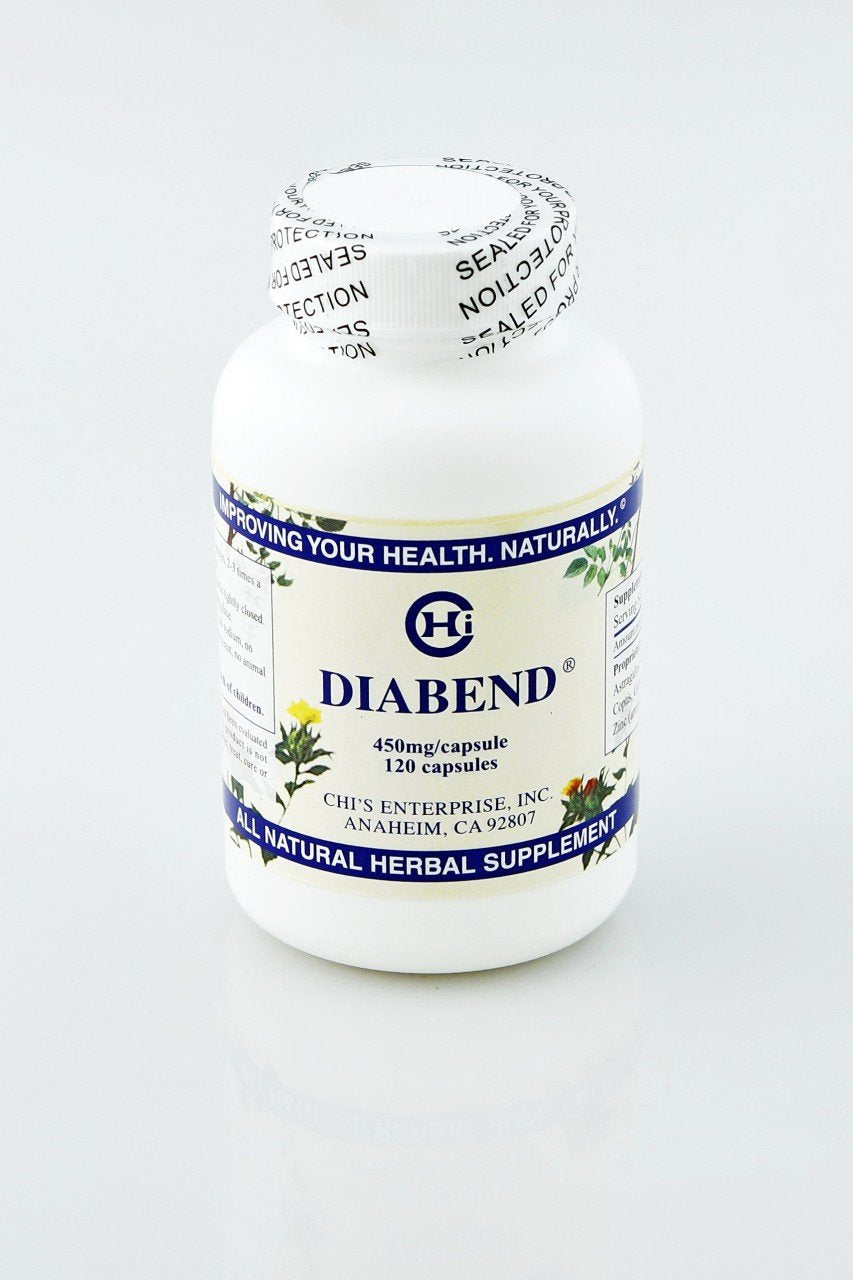 Diabend supplement bottle by Chi's Enterprise - 120 capsules