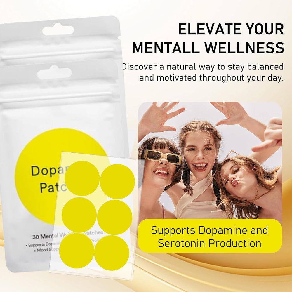 CHIC MODE Dopamine patch on neck demonstrates flexible placement for convenience