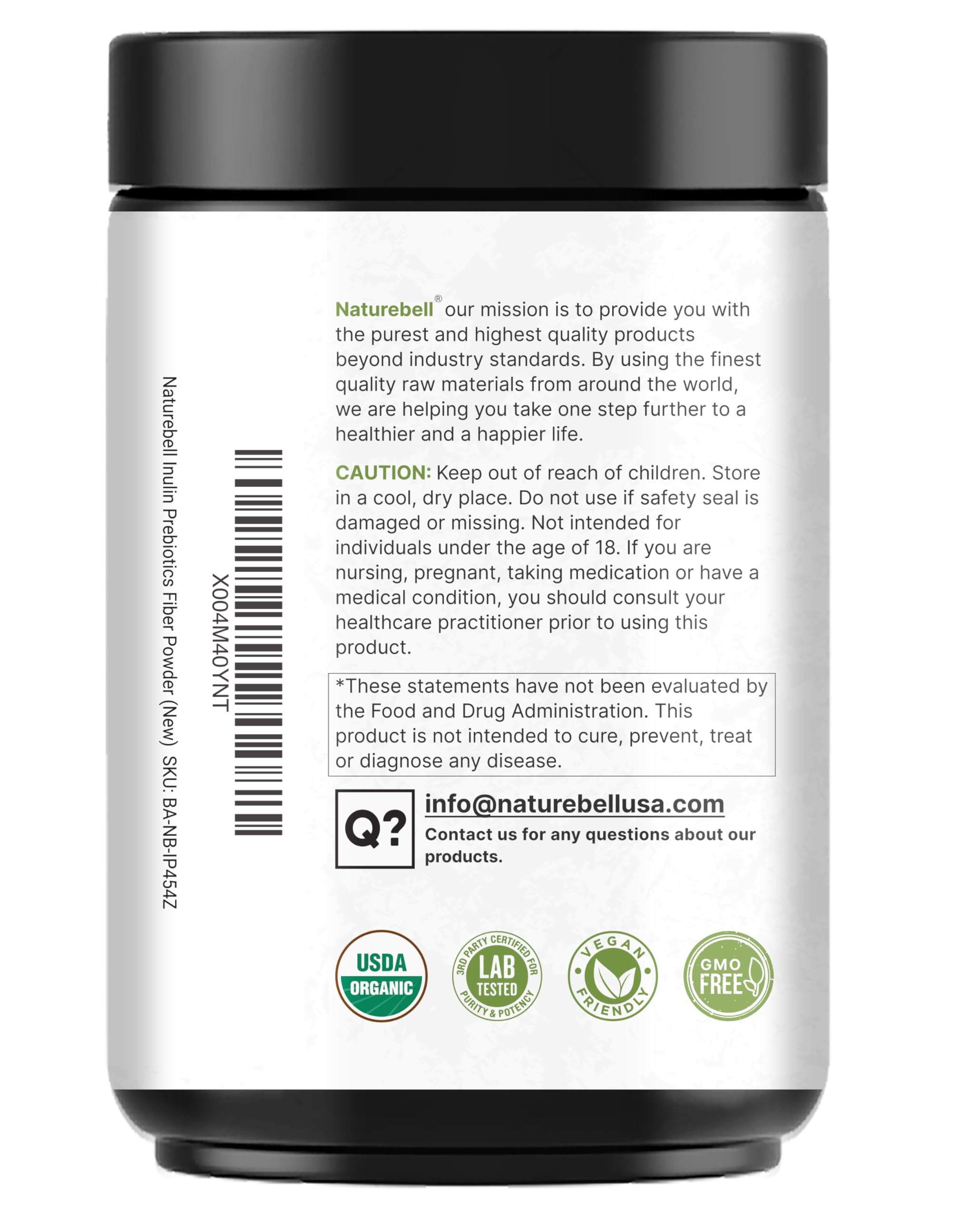 Chicory root-derived inulin powder for digestive support