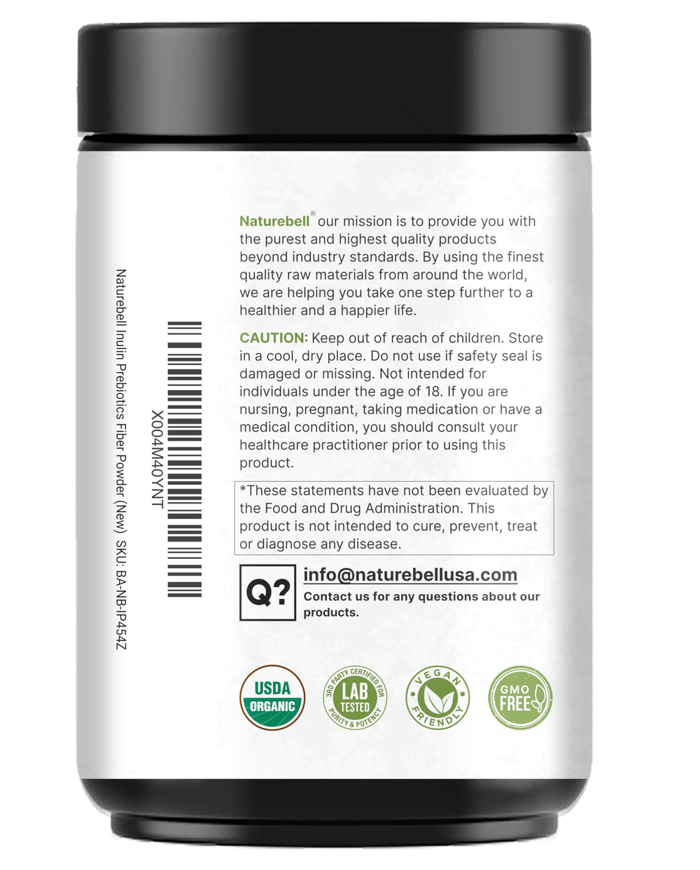 Chicory root-derived inulin powder for digestive support