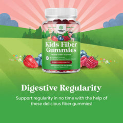 Children taking a fiber gummy with a meal