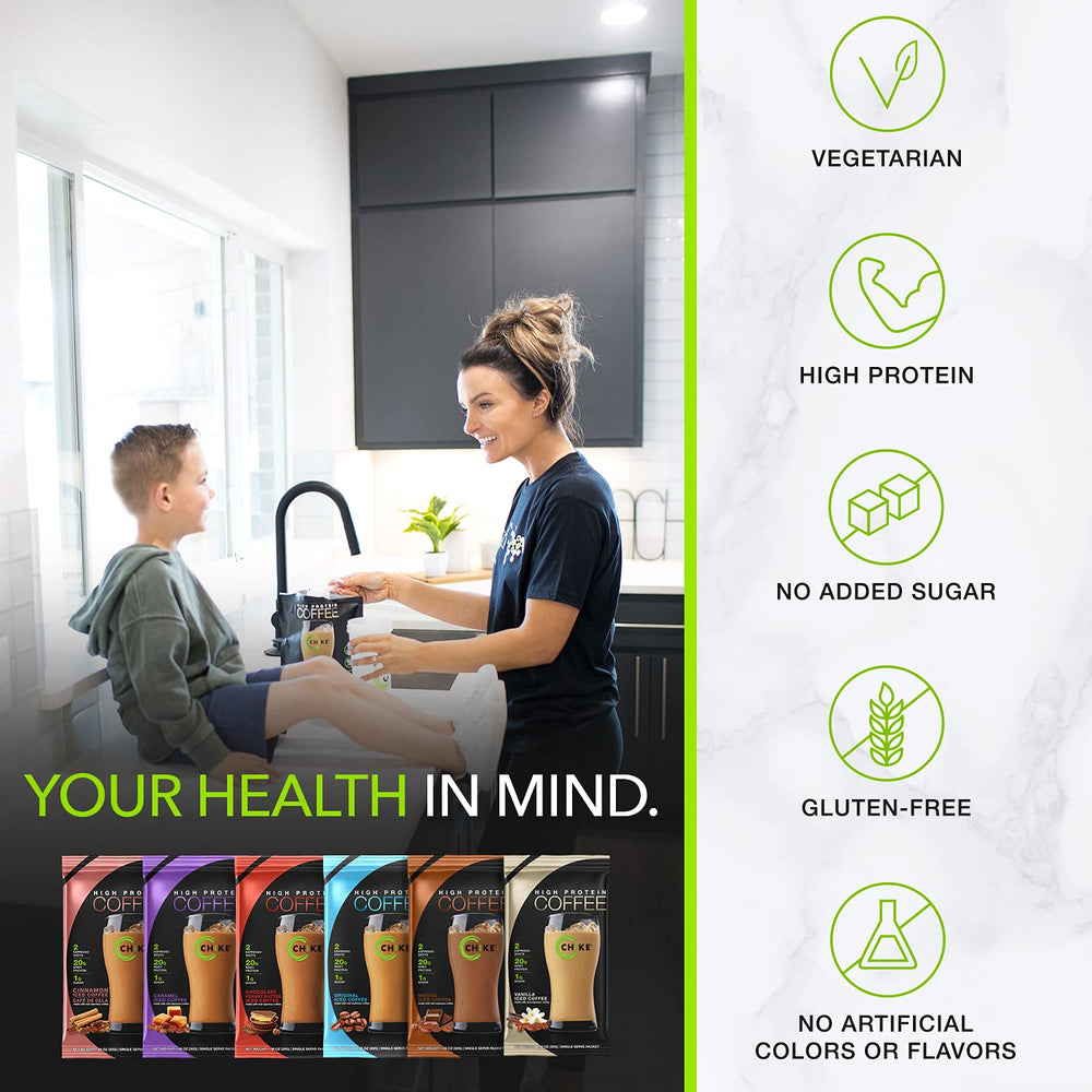 Chike high protein iced coffee sampler pack — Triple Shot Espresso & Cream and a surprise flavor