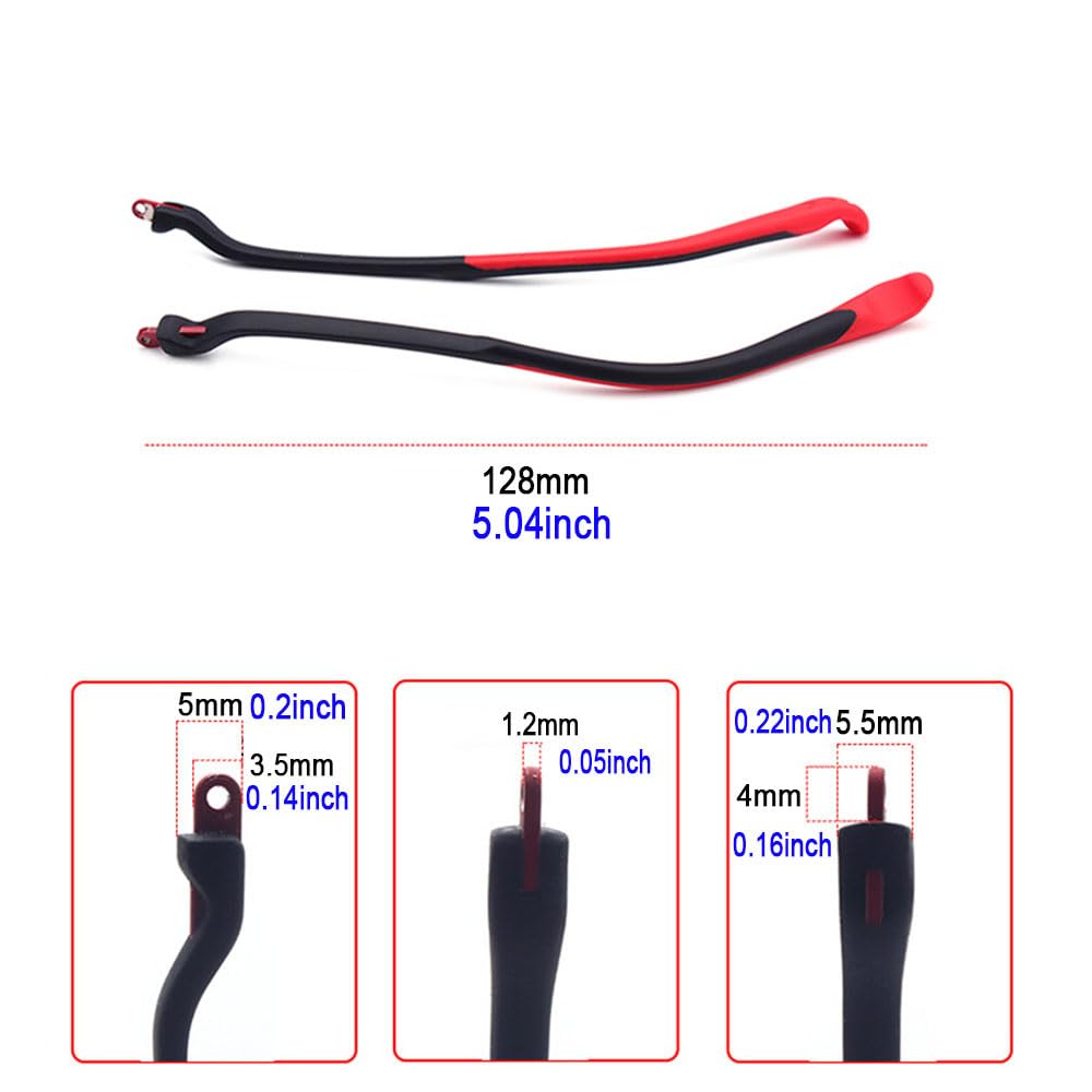 Replacement temple arms for children's glasses with silicone comfort