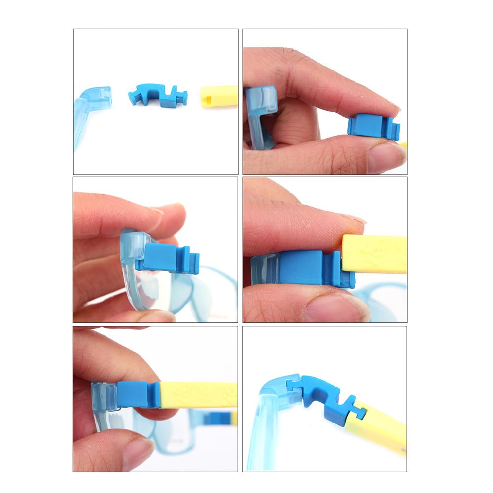 Replacement arm hinge for child glasses with elastic leg – black