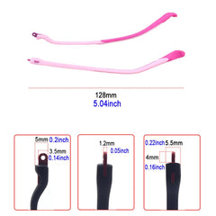 Close-up of ultra-soft silicone replacement arm for kids' glasses