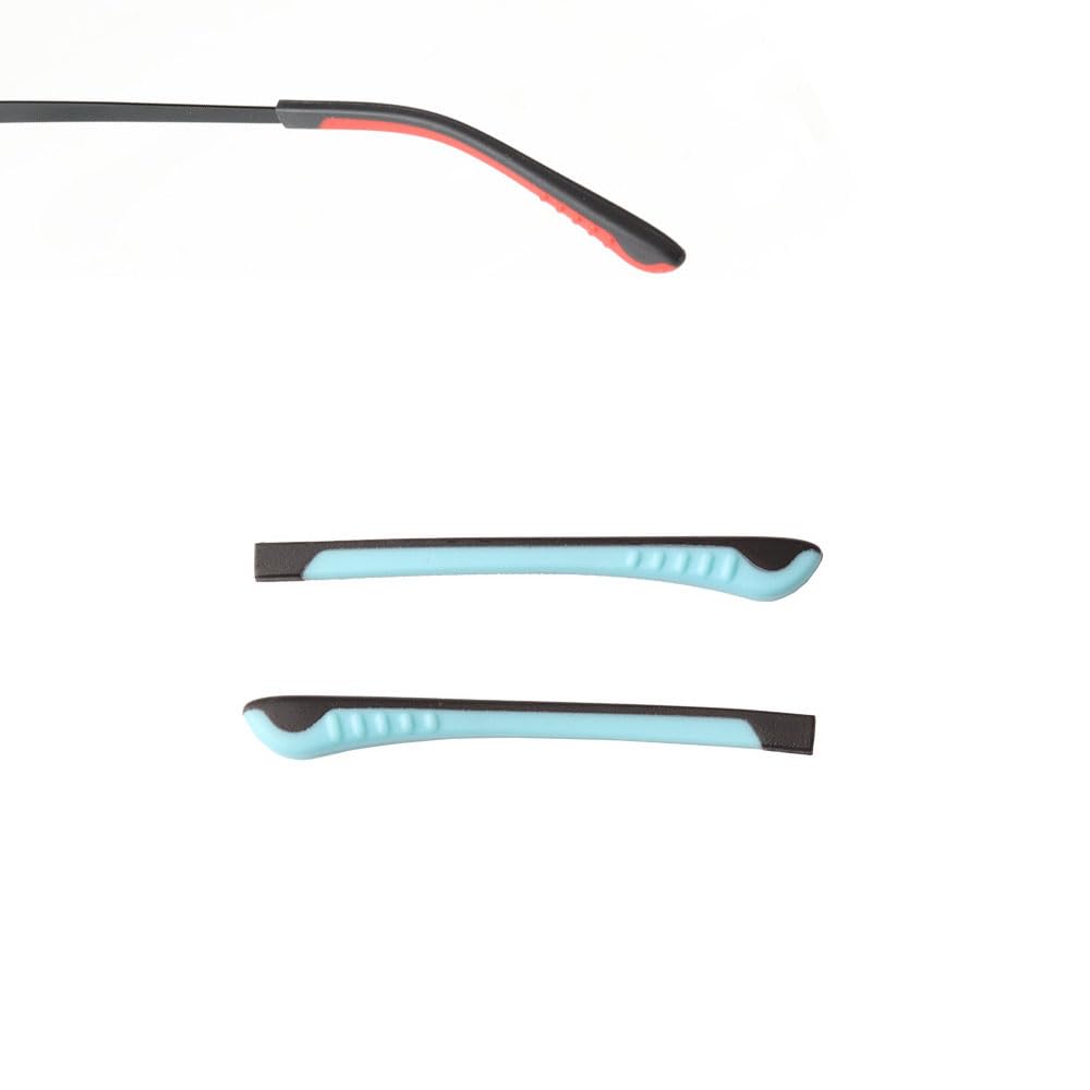 Blue silicone child eyeglass end tip - front view