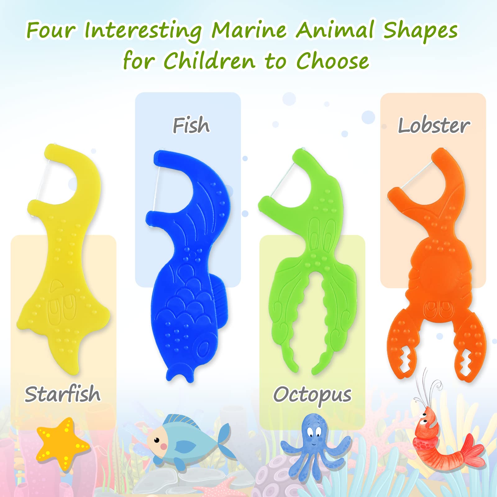 Child-friendly flossers with ergonomic handles for small hands