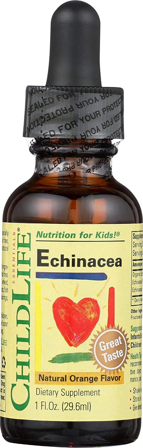 Front view of Child Life Echinacea 1 oz glass bottle