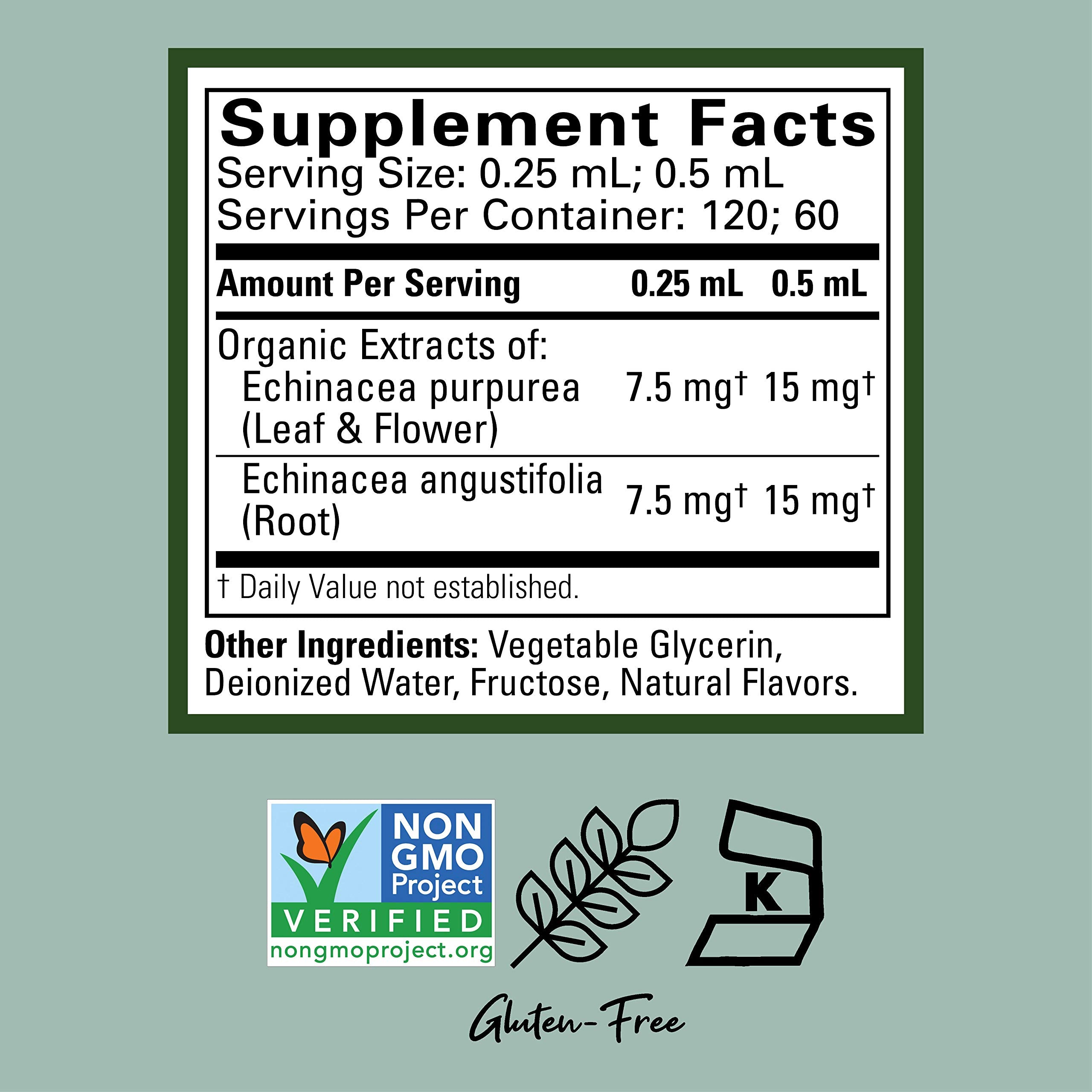 Side view of Child Life Echinacea 1 oz glass bottle