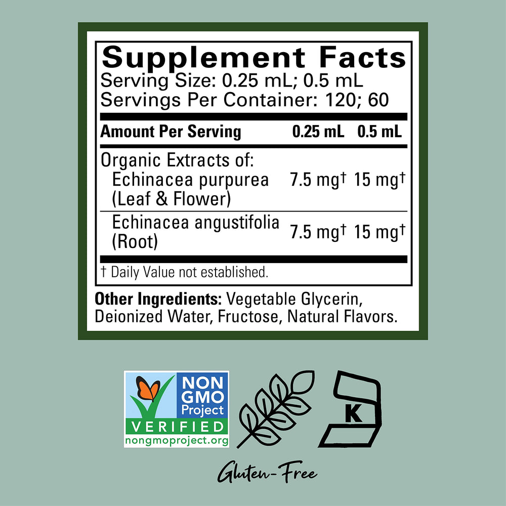 Side view of Child Life Echinacea 1 oz glass bottle