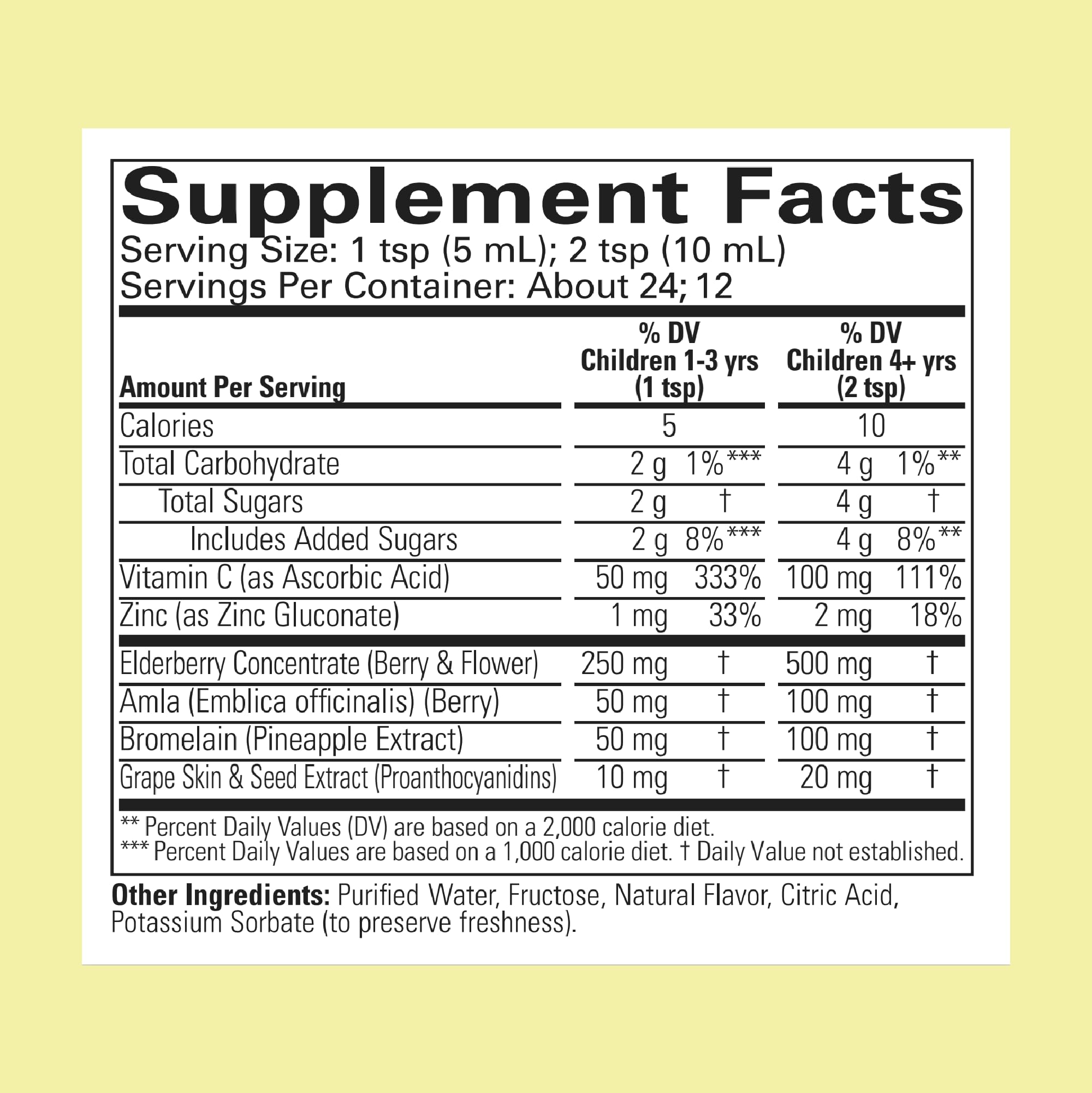 CHILDLIFE ESSENTIALS Aller-Care dropper showing elderberry and vitamin C ingredients