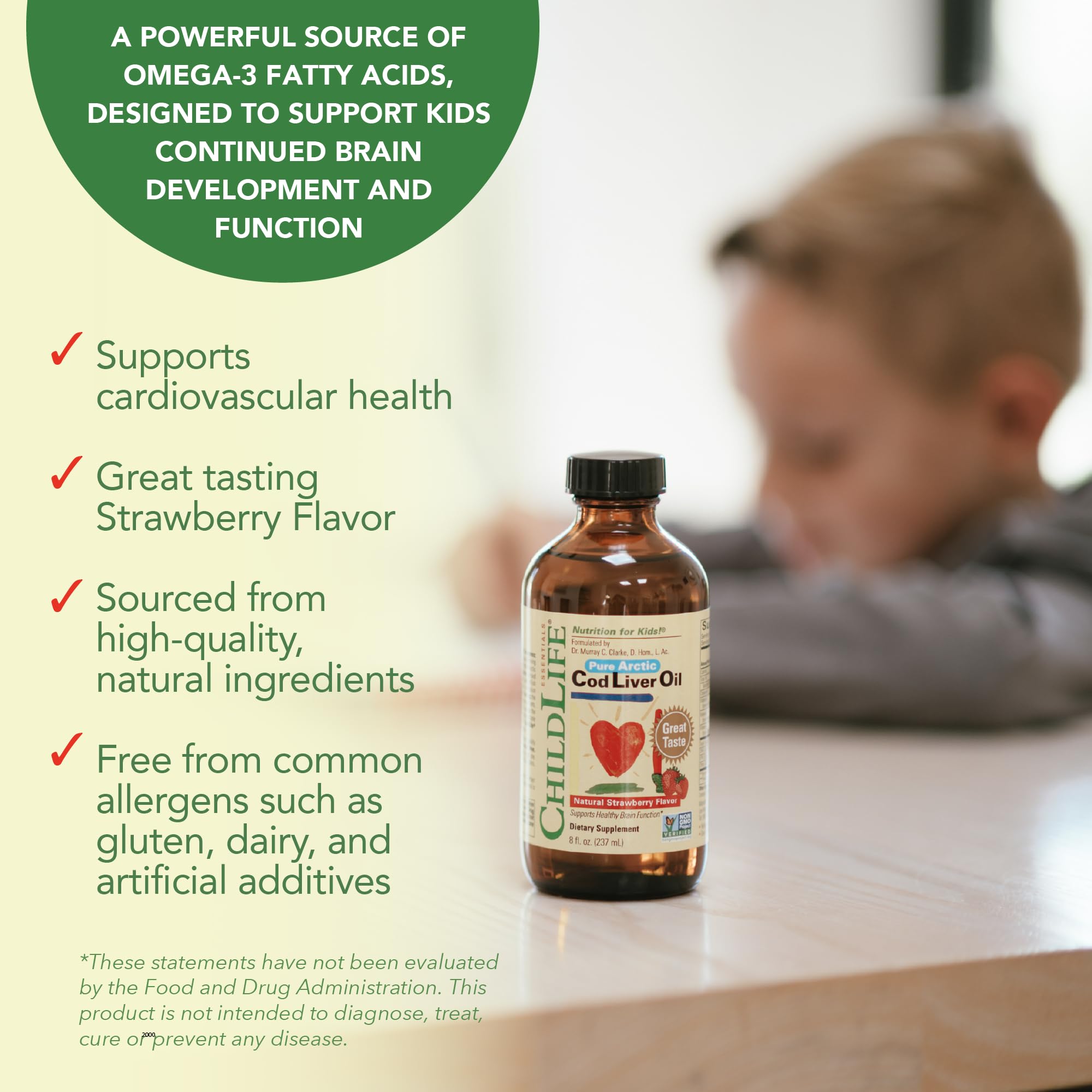 Pediatrician-approved seal on ChildLife Cod Liver Oil packaging