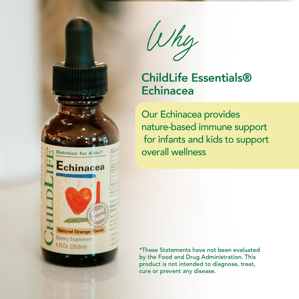 Close-up of orange flavored echinacea kids tincture