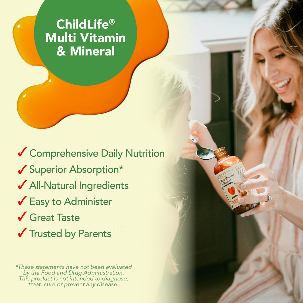 Orange and Mango flavored liquid multivitamin for kids