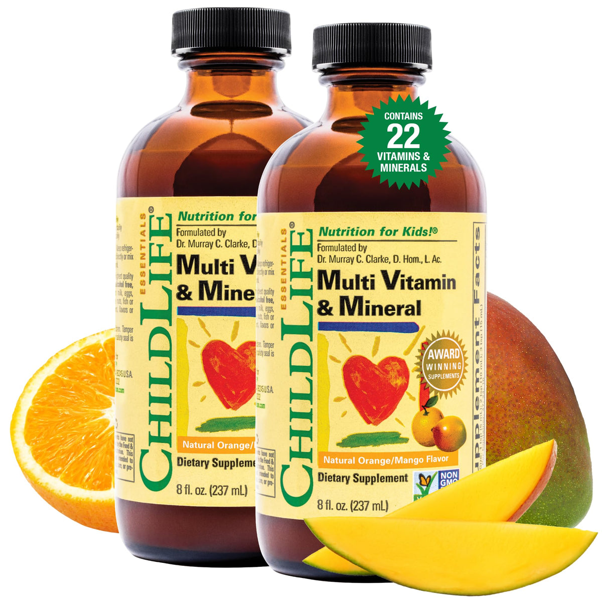 CHILDLIFE Essentials Kids Multivitamin & Mineral bottle orange mango flavor