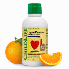 CHILDLIFE ESSENTIALS Liquid Calcium for Kids bottle with orange flavor