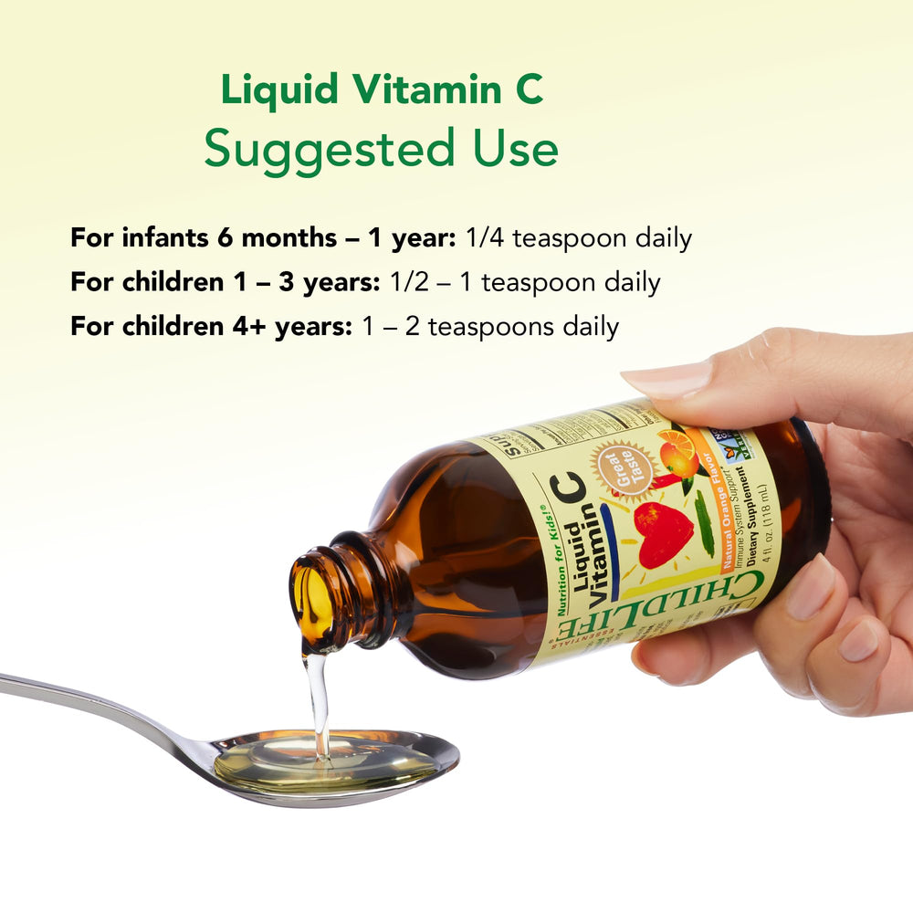 Benefits of CHILDLIFE Essentials Liquid Vitamin C for immune support in kids