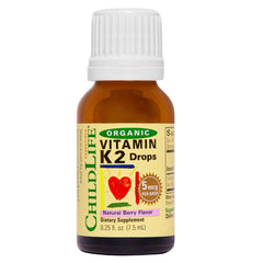 Bottle of CHILDLIFE Essentials Vitamin K2 Drops Berry flavor 0.25 oz