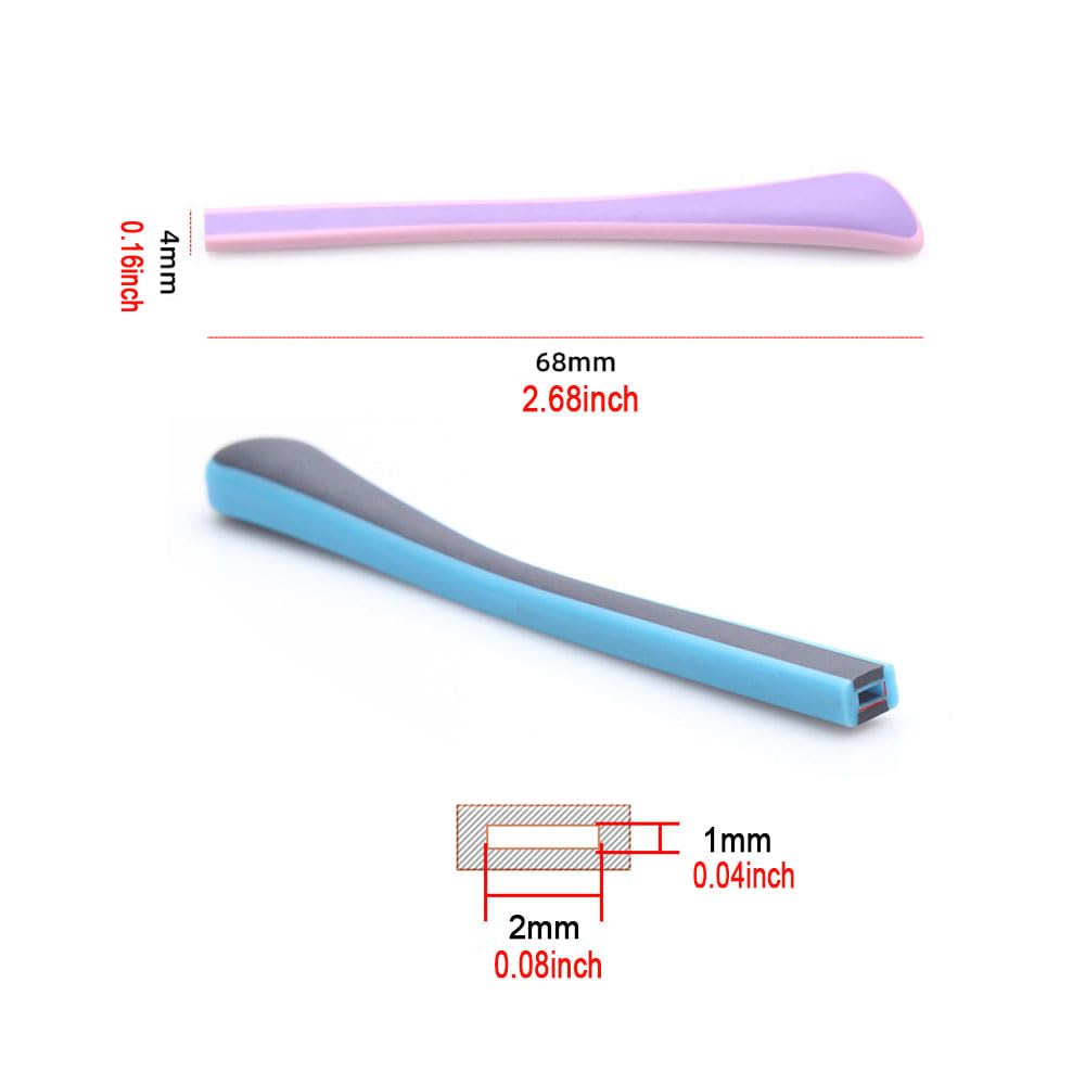 Kids' eyeglass end tips ear sock pieces tube, 2.68 inch length, inner hole 0.08 x 0.04 inches