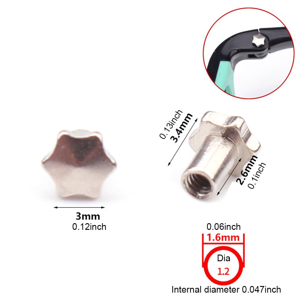 Assorted screws and dual nut for kids' glasses - view 2