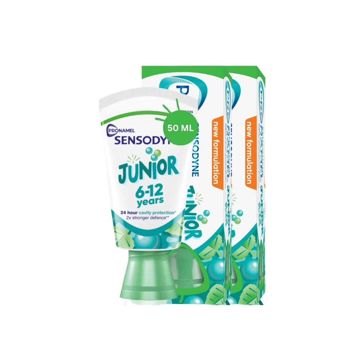 50ml children’s toothpaste tube for ages 6–12, junior formula