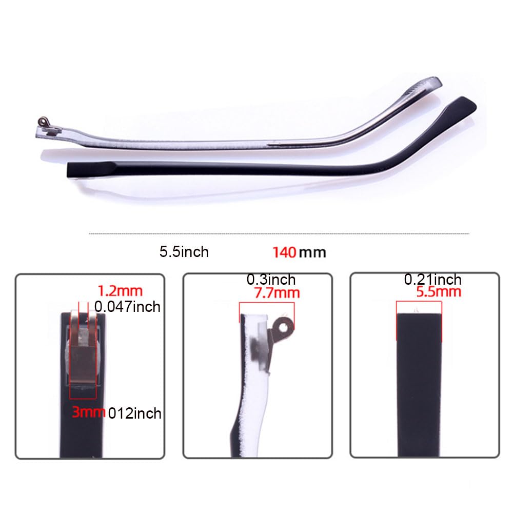 Side view of silicone replacement temple for kids' glasses