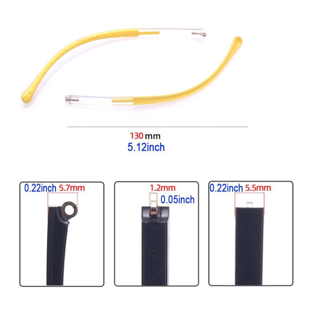 Close-up of TR silicone temple arms showing anti-slip design for kids' glasses