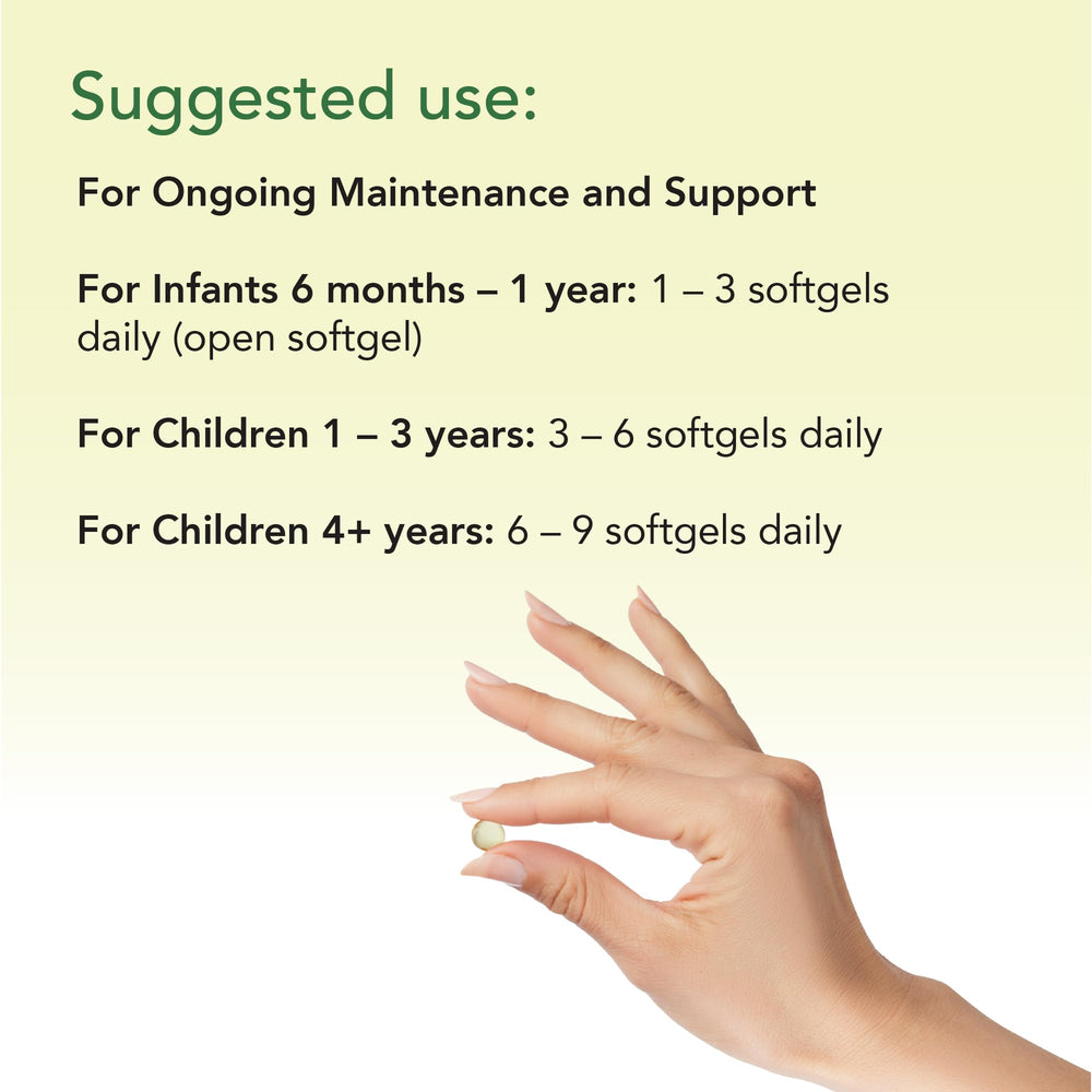 Gluten-free DHA chewables for kids packaging and bottle