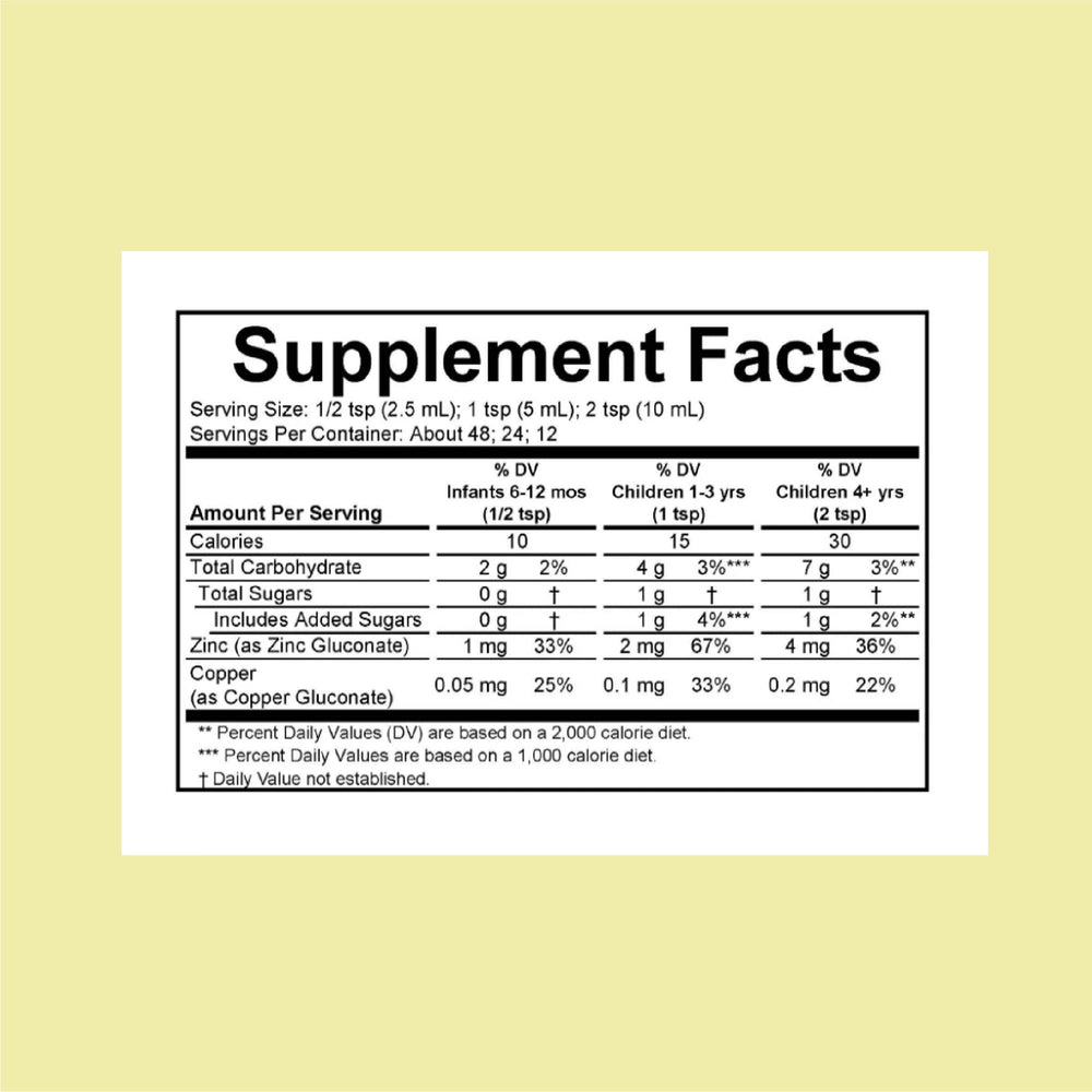 Close-up of ChildLife Zinc Plus liquid drops bottle