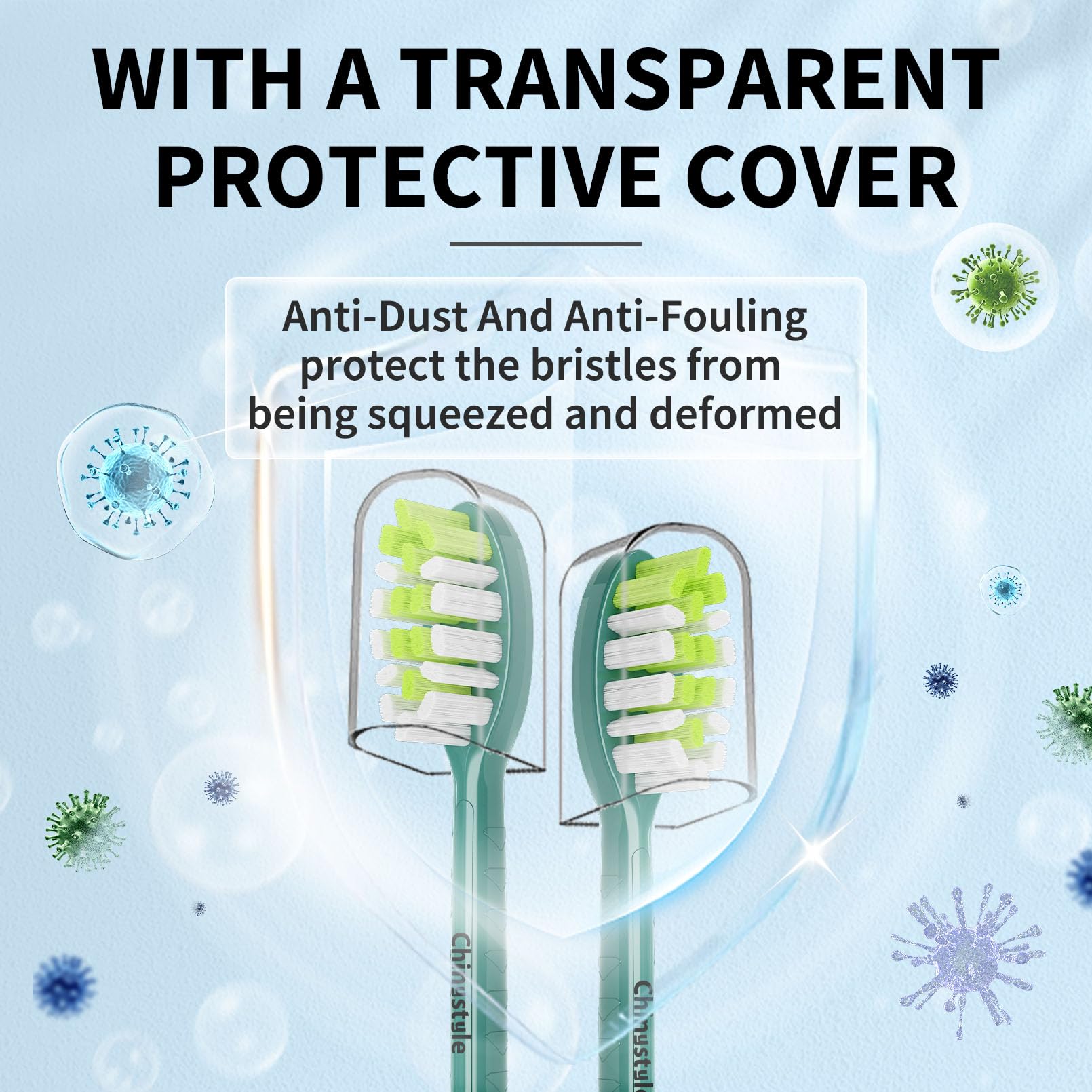 Chinystyle replacement toothbrush head compatible with Philips Sonicare HY1100 HY1200 in Sage, 10-pack - image 6