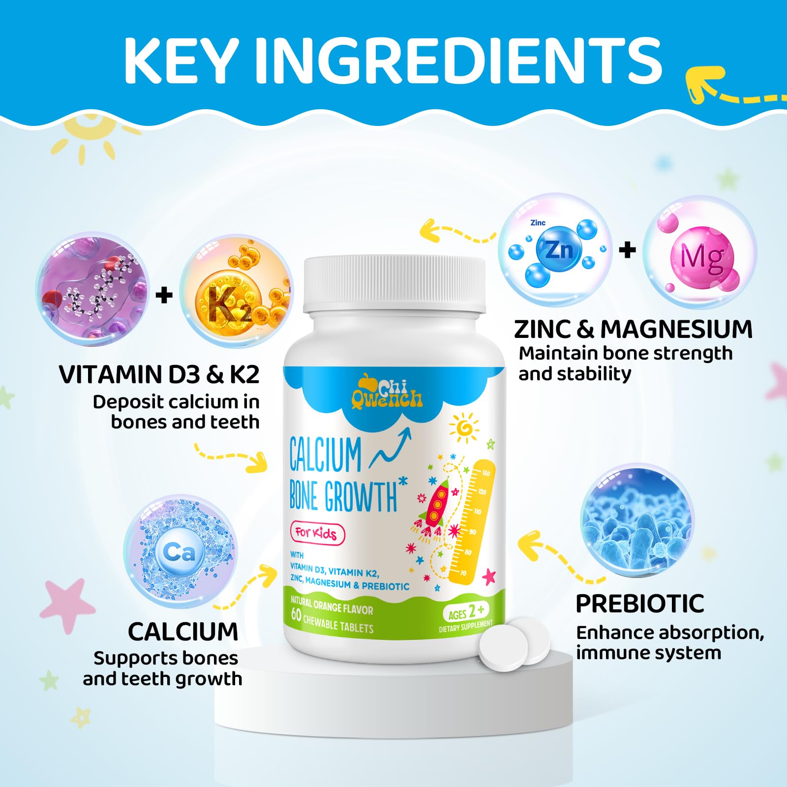 Close-up of orange-flavored chewable tablet