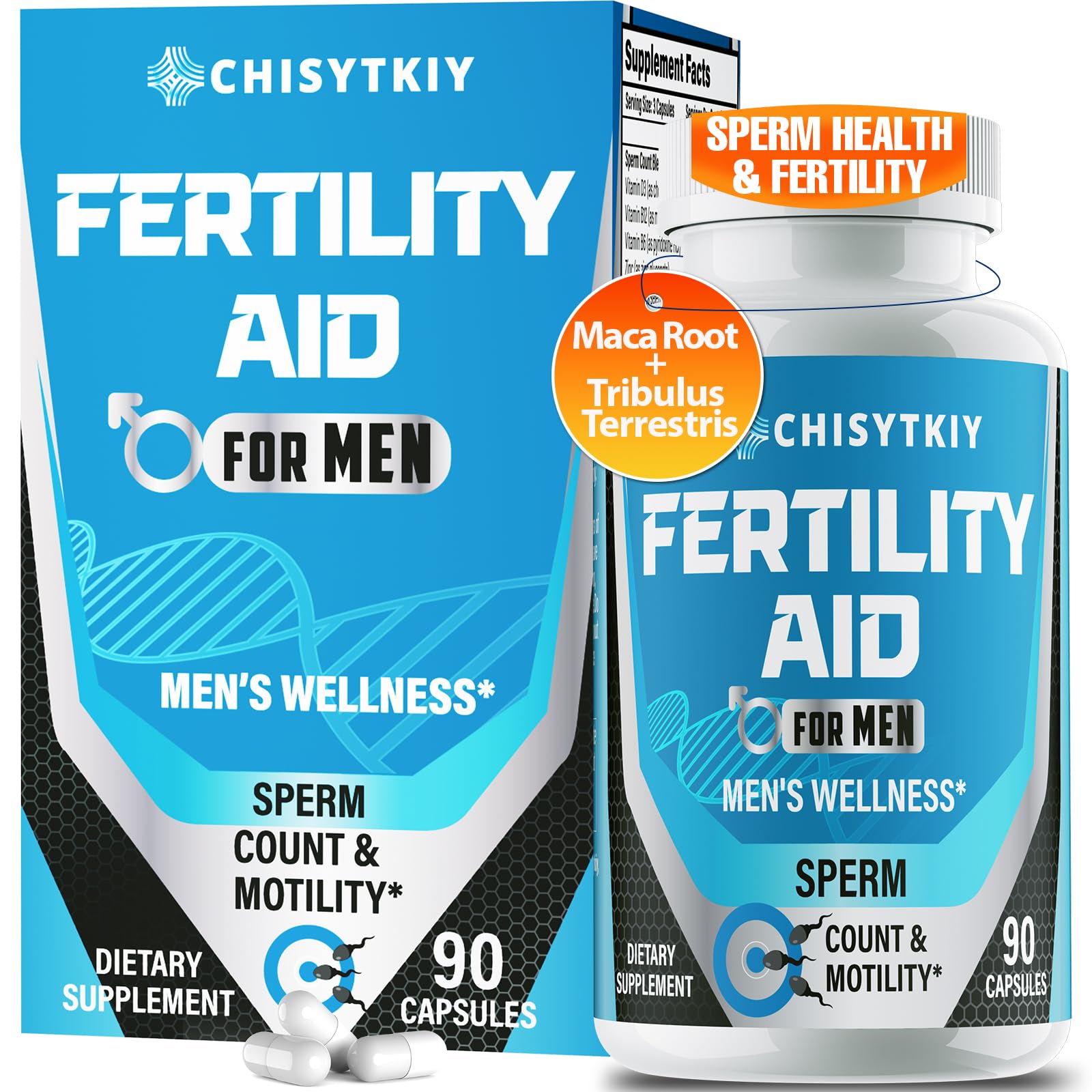 Chisytkiy Male Fertility Supplements bottle on white background