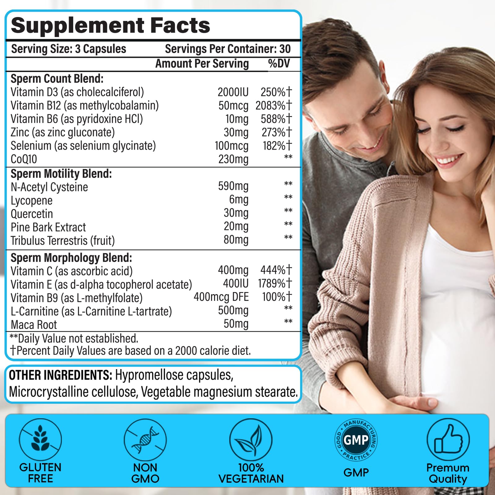 Close-up of Maca root and zinc supplements for men