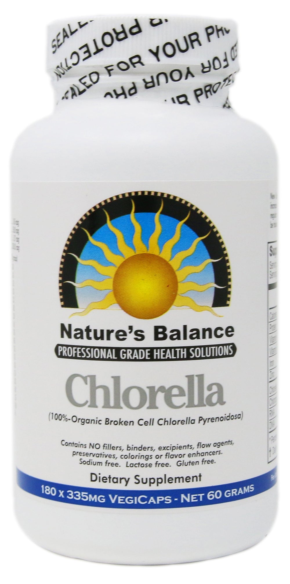 Nature's Balance Chlorella Pyrenoidosa bottle front - 180 capsules