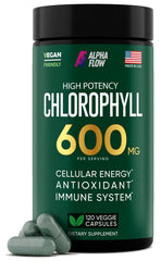 Hero product shot of Chlorophyll Capsules 600 mg bottle