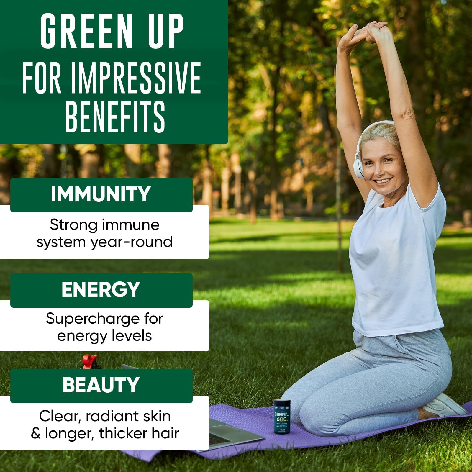 Image illustrating odor elimination from chlorophyll supplement