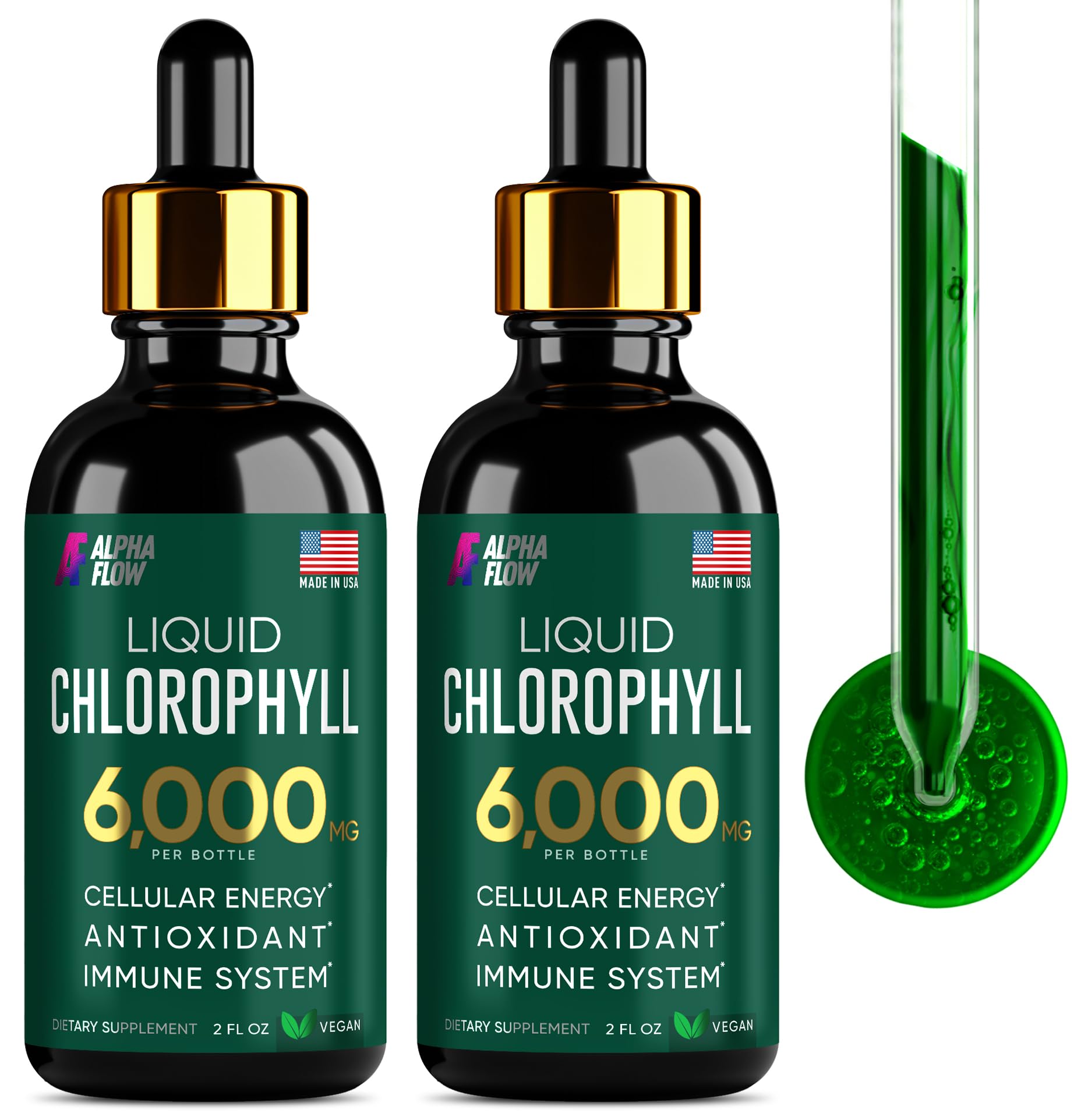Front view of [2 Pack] Chlorophyll Liquid Drops 6000MG bottle