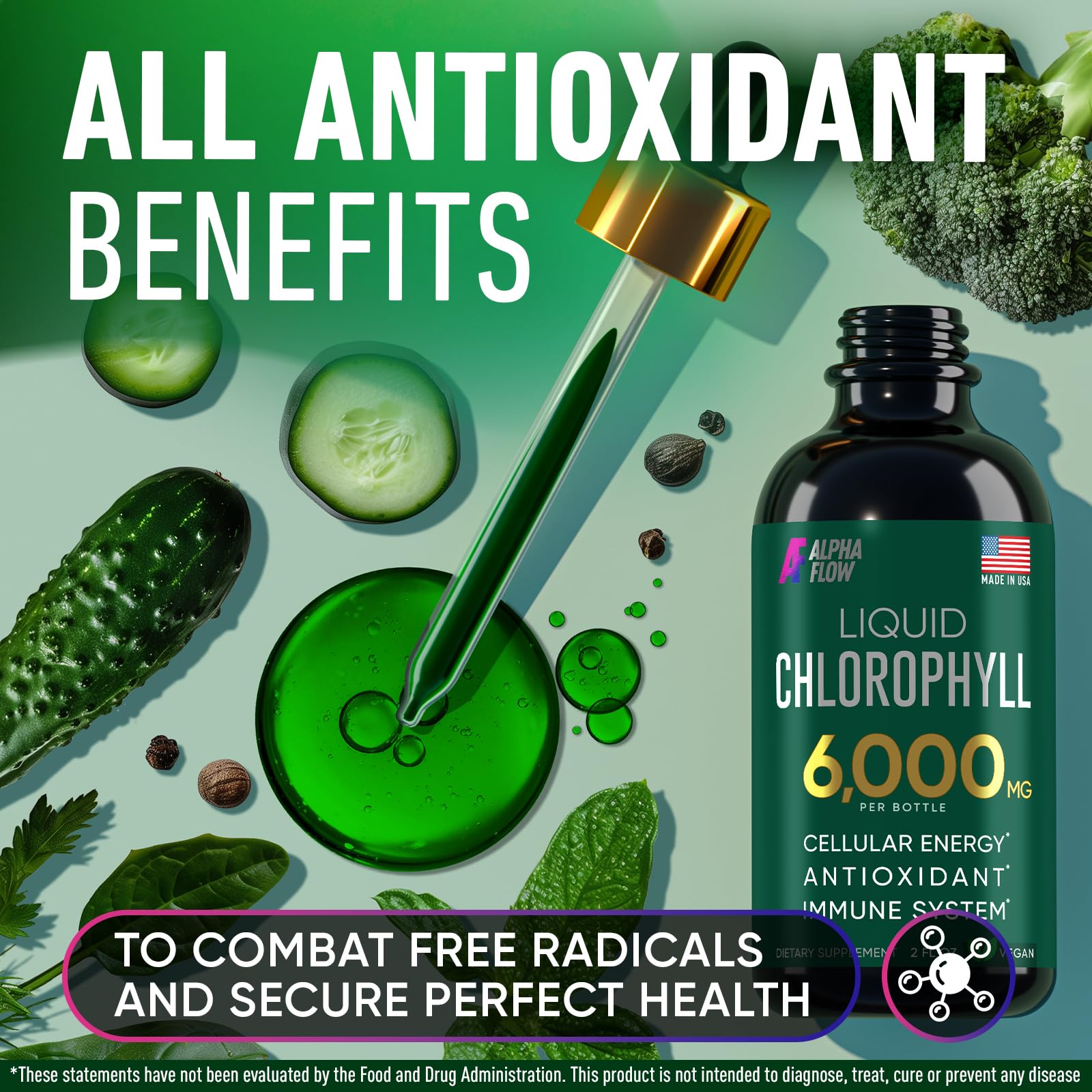 Chlorophyll drops for kids and adults usage