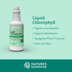 Chlorophyll drops added to a glass of water for serving