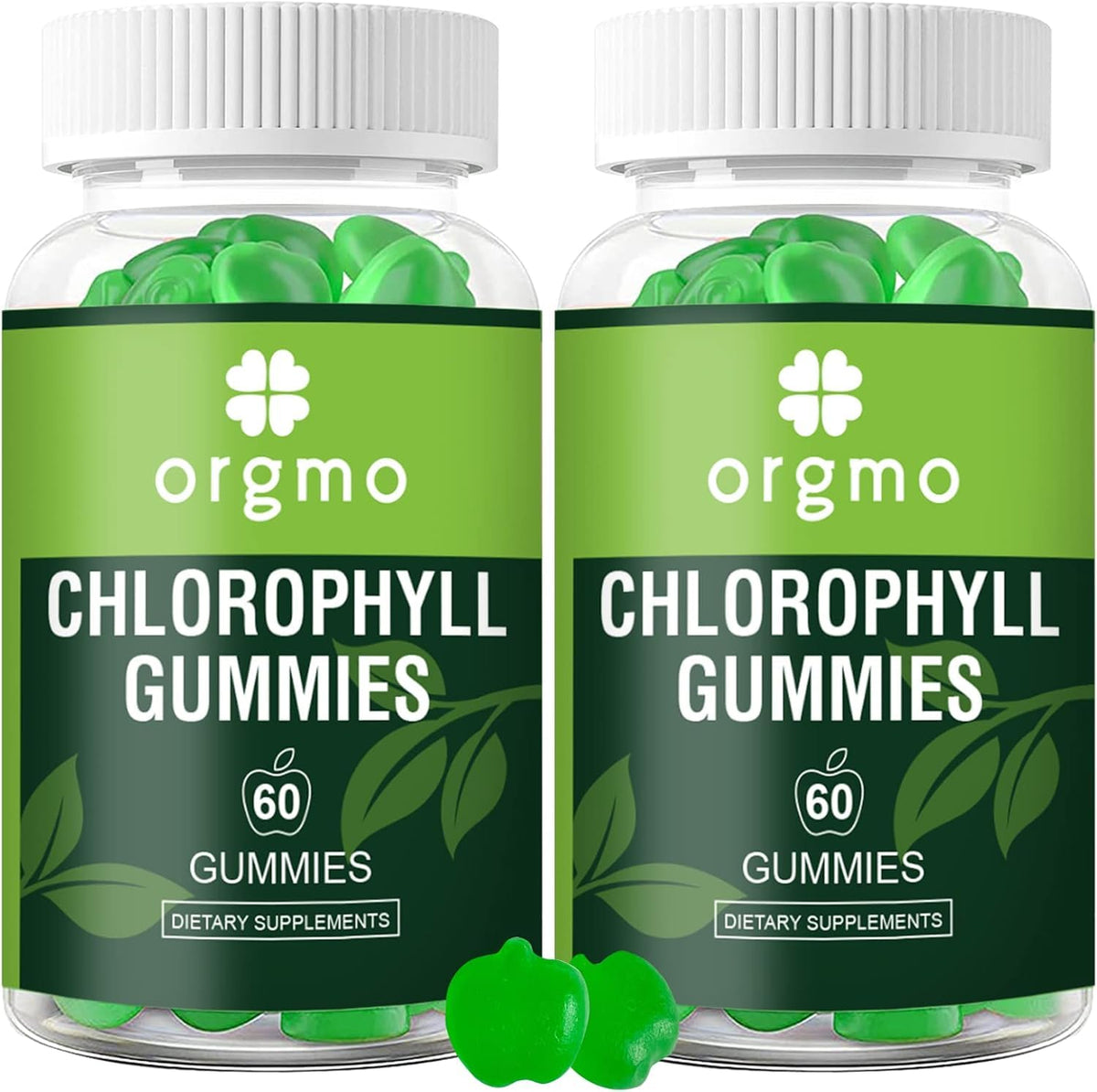 Chlorophyll Gummies Sugar Free bottle label highlighting Unfiltered ACV and Vitamin D