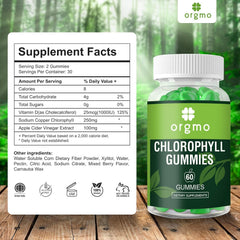 Close-up of green-apple flavored chlorophyll gummies